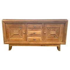 1940s Bleached Oak Sideboard in the Style of Charles Dudouyt