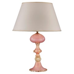 A 1940s Pink and Gold Murano Glass Jellyfish Table Lamp by Seguso
