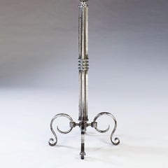 1940s Steel "Astrolabes" Lampstand Attributed to Gilbert Poillerat