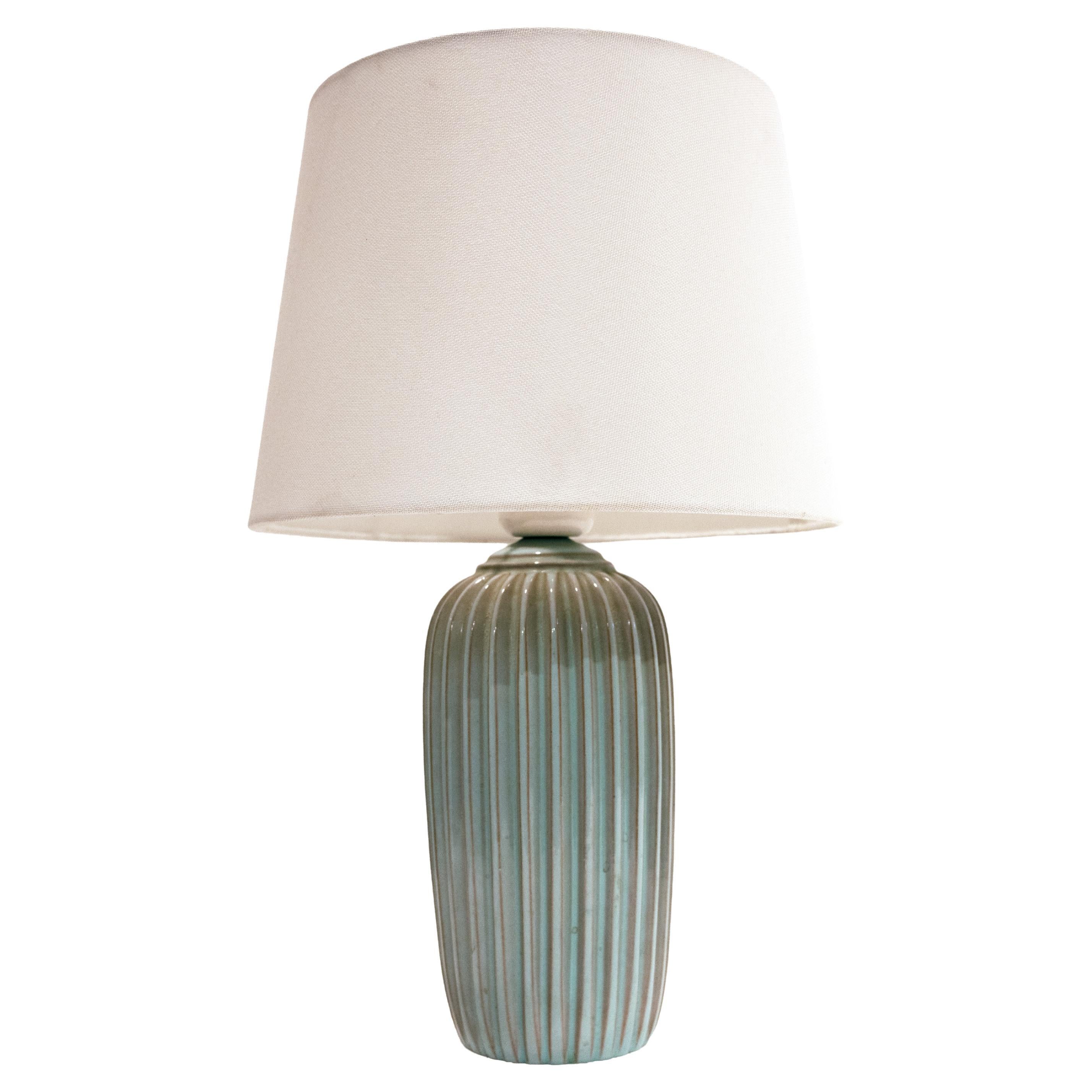 A 1940s Swedish Ceramic Table Lamp by Upsala Ekeby