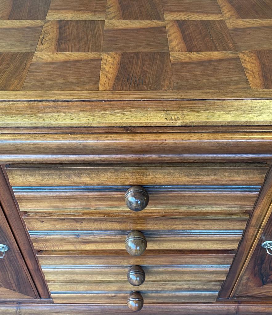 1940s Walnut and Oak Sideboard by Charles Dudouyt with Doors and Drawers 9