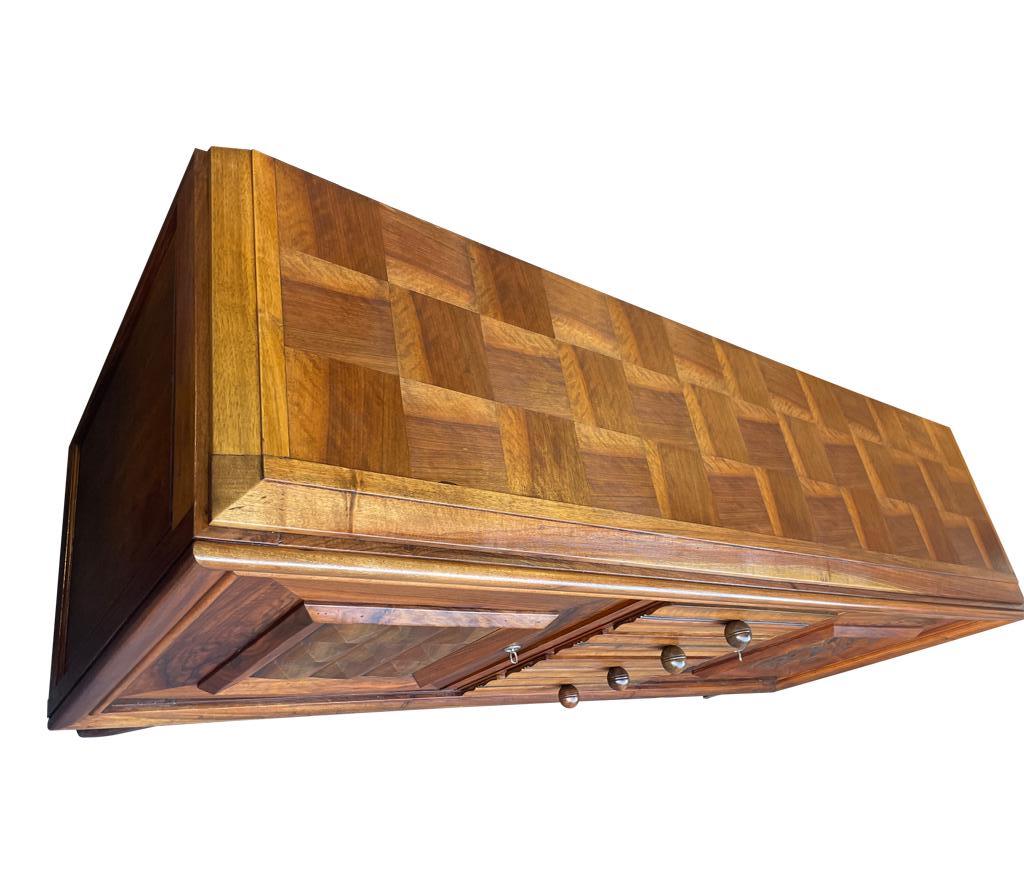 Mid-20th Century 1940s Walnut and Oak Sideboard by Charles Dudouyt with Doors and Drawers