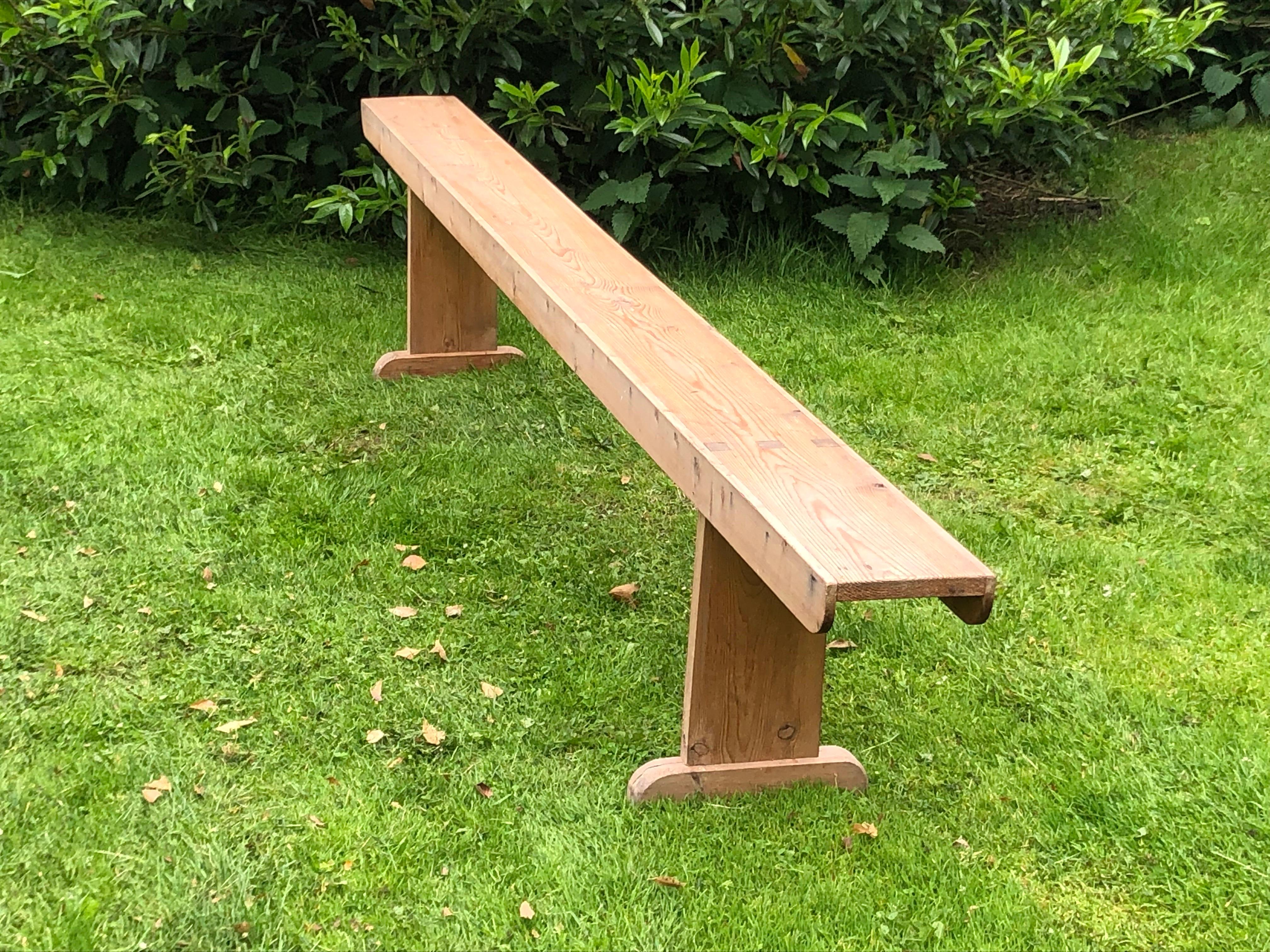 Danish A 1940ties long low wooden bench For Sale