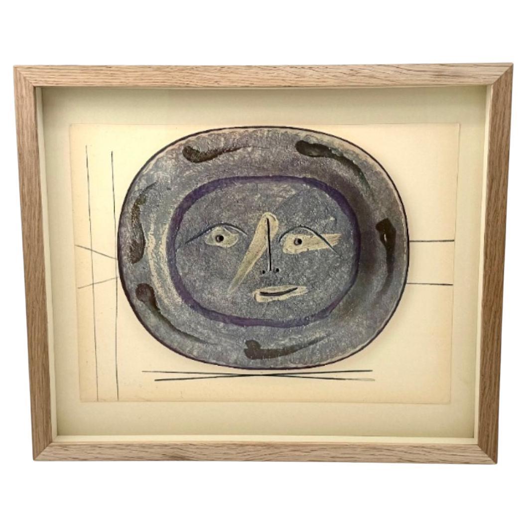 A 1948 framed lithographic plate of limited edition “Ceramiques de Picasso”