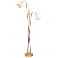 1950 Period Floor Lamp with Three Orientable Arms