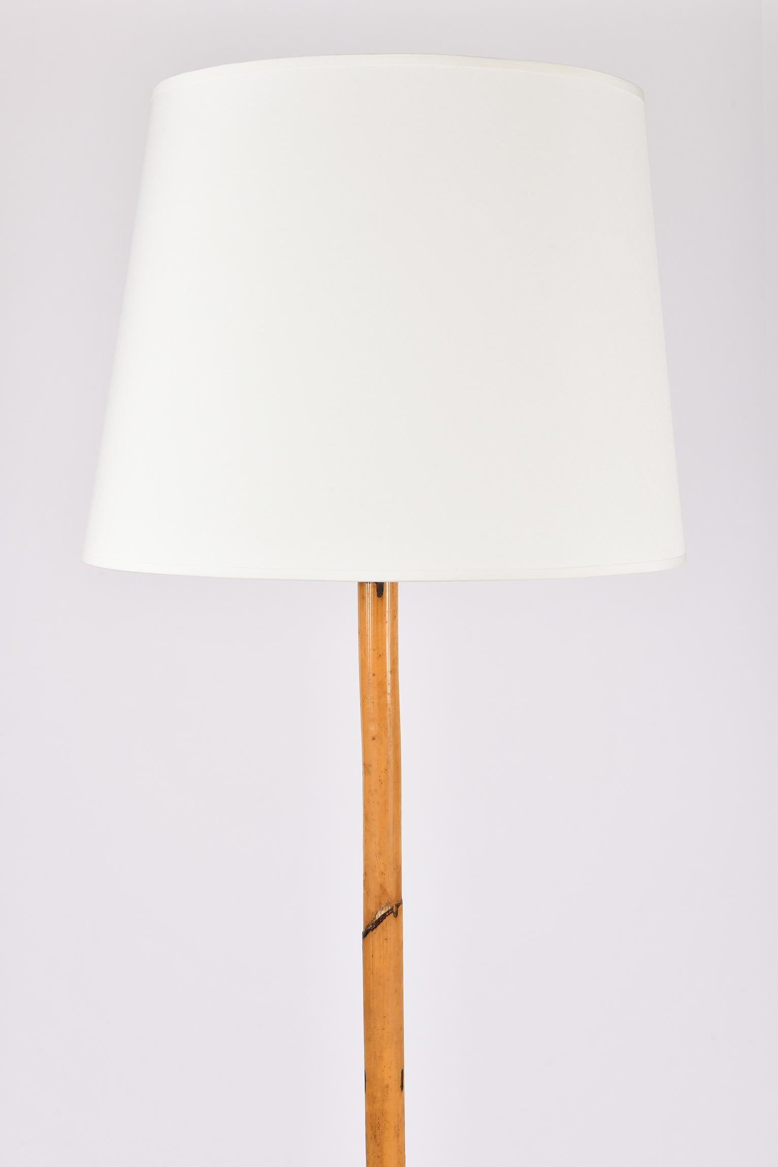French 1950s Bamboo Floor Lamp