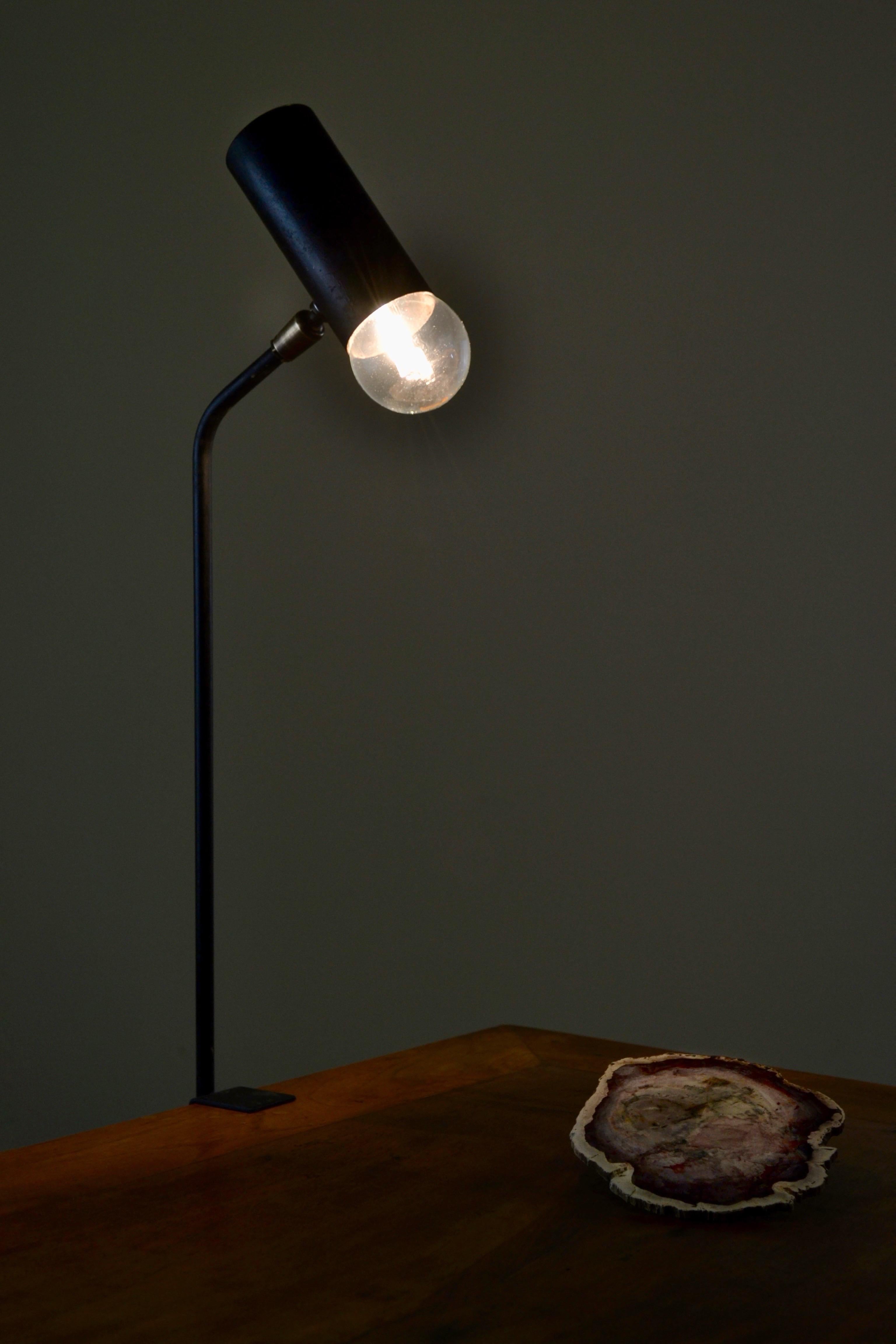 Brass A 1950s clip-on lamp - France - René-Jean Caillette. For Sale