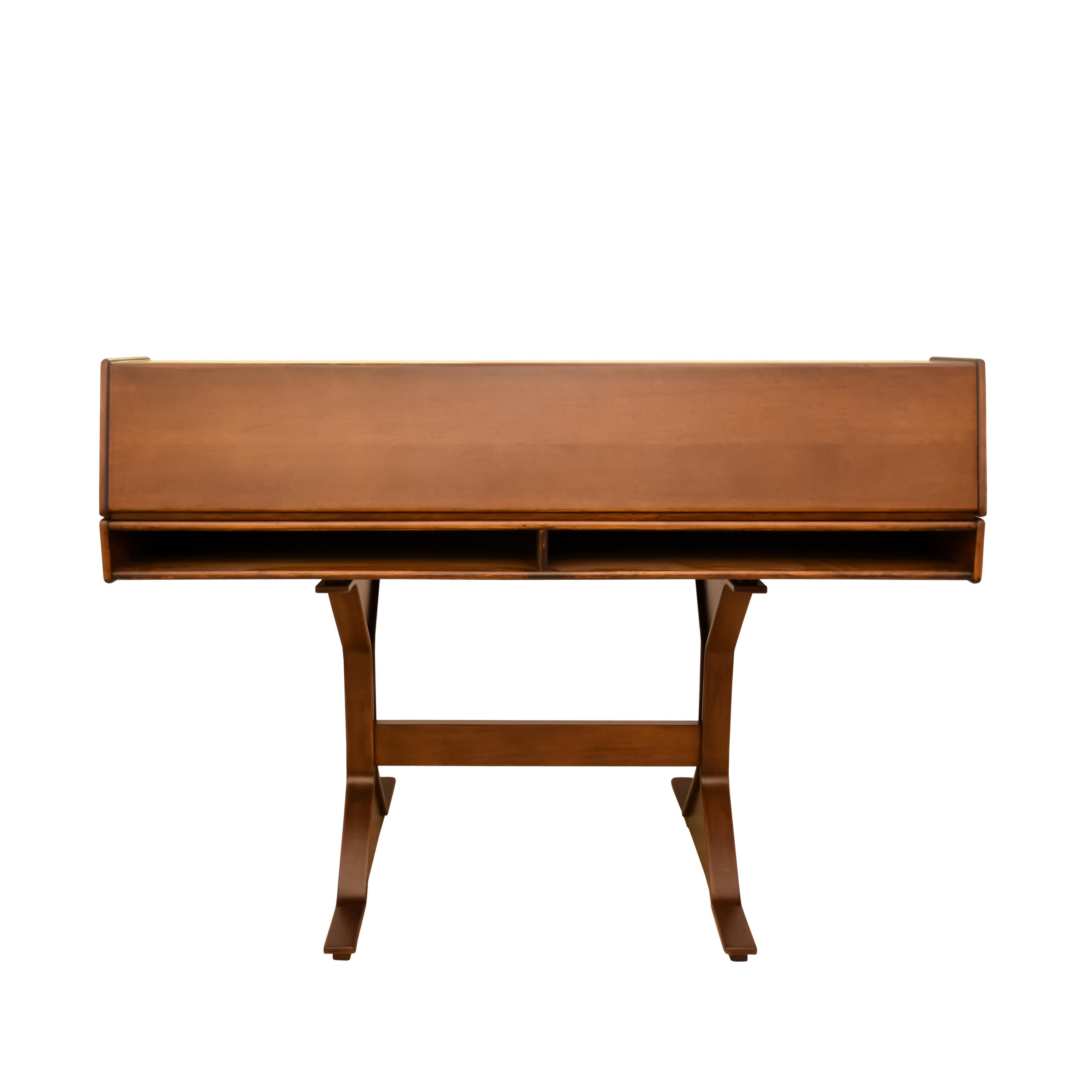 Mid-Century Modern 1950s Desk Italian Design by Gianfranco Frattini for Bernini Manufacturer