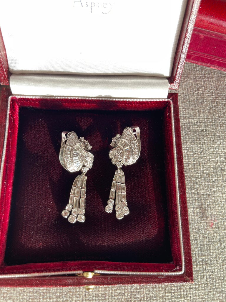 Women's or Men's 1950s Diamond, Platinum Day and Night Earrings For Sale