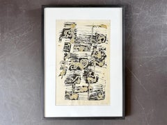 A 1950's French Abstract Artwork by I Thierrelin - Lithograph