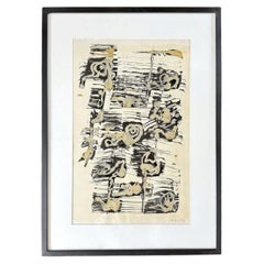 A 1950's French Abstract Artwork by I Thierrelin - Lithograph