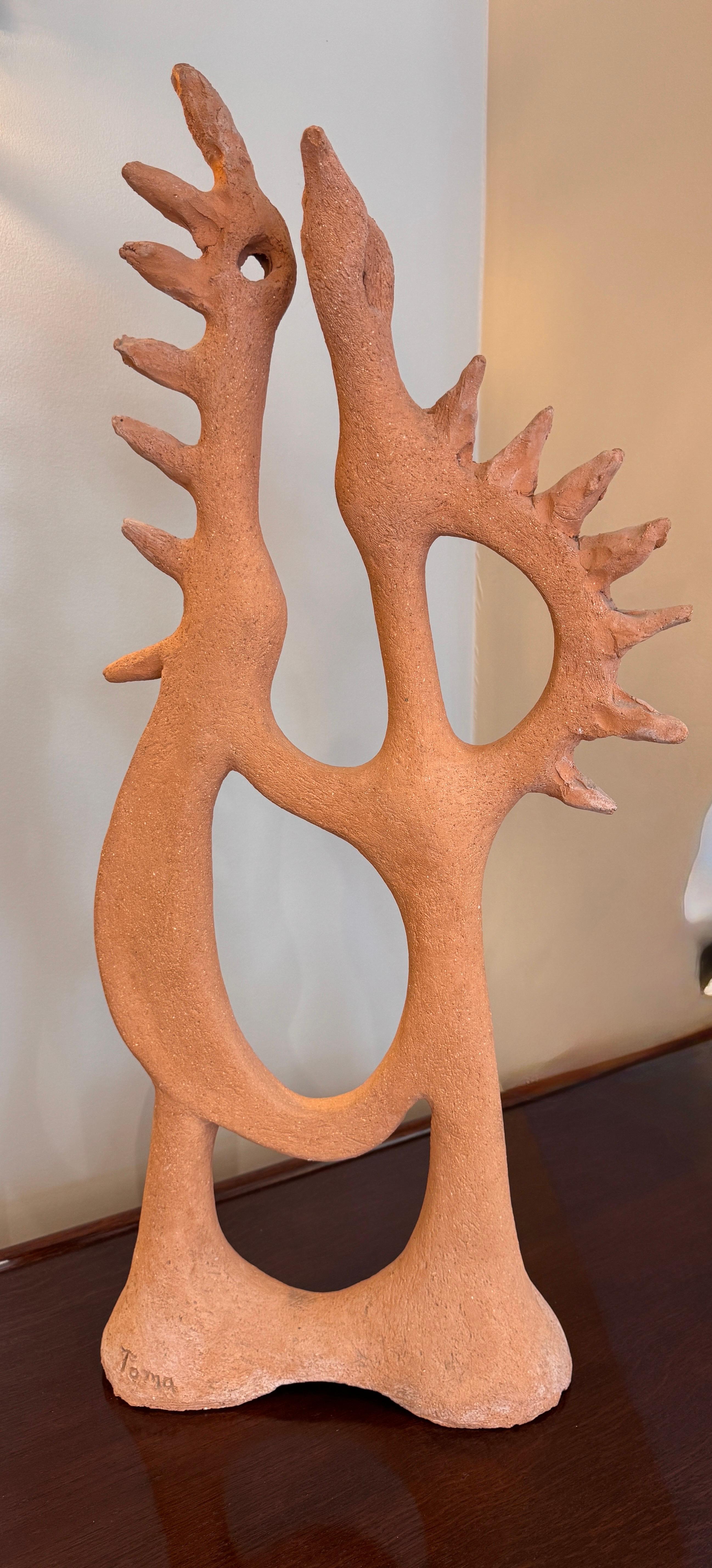 20th Century A 1950s French abstract birds terracotta sculpture in the style of Picasso For Sale