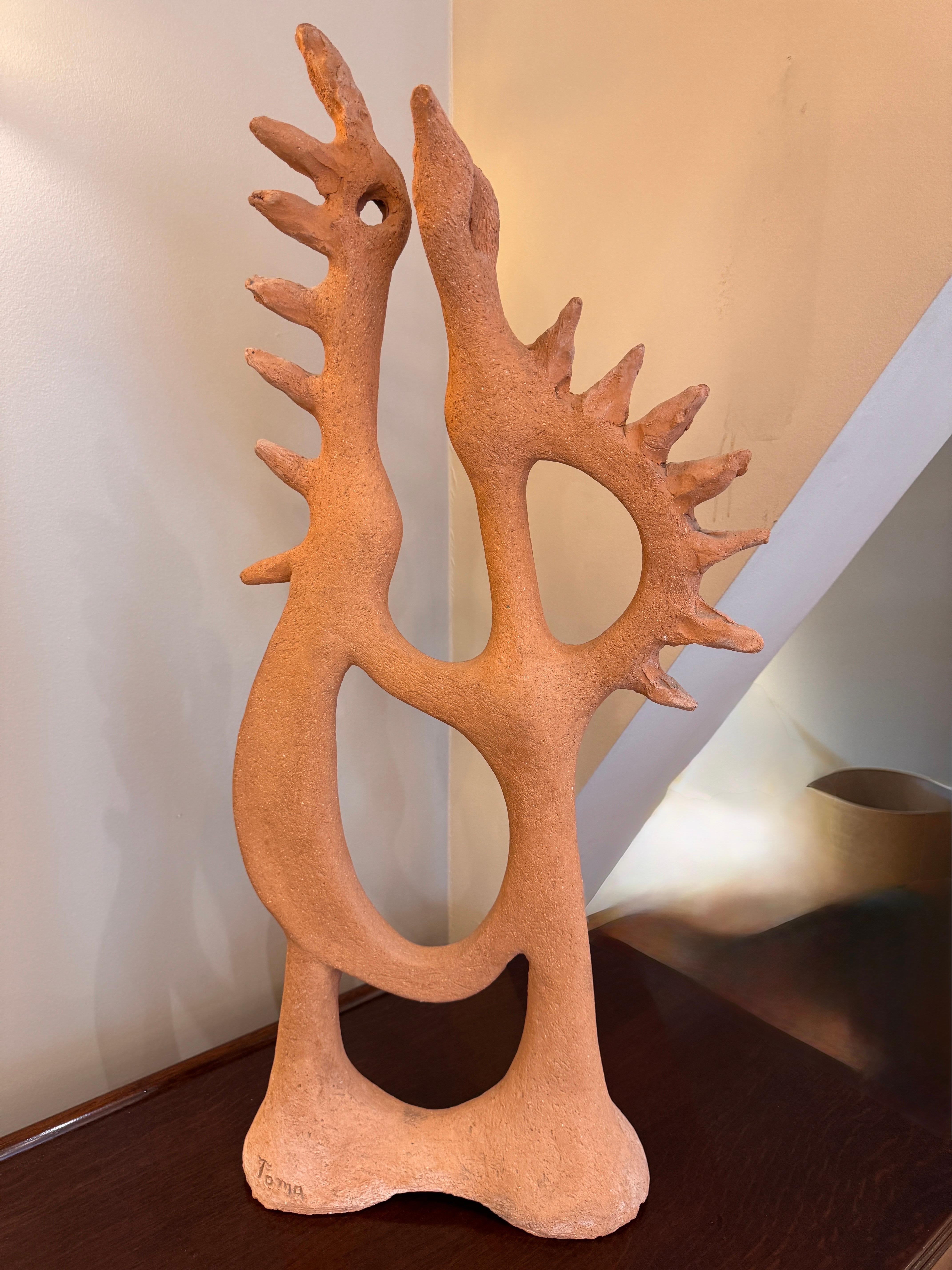 A 1950s French abstract birds terracotta sculpture in the style of Picasso For Sale