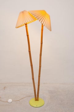 A 1950's French Bamboo Floor Lamp