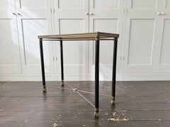 A 1950's French Brass Polychrome & Glass Console Table by Maison Jansen M