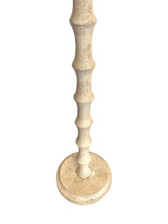 1950s French Carved Wooded Floor Lamp in the Style of Charles Dudouyt