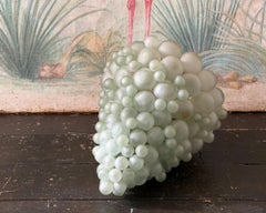 A 1950's French Green Glass Grape Cluster Pendant