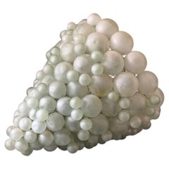 A 1950's French Green Glass Grape Cluster Pendant