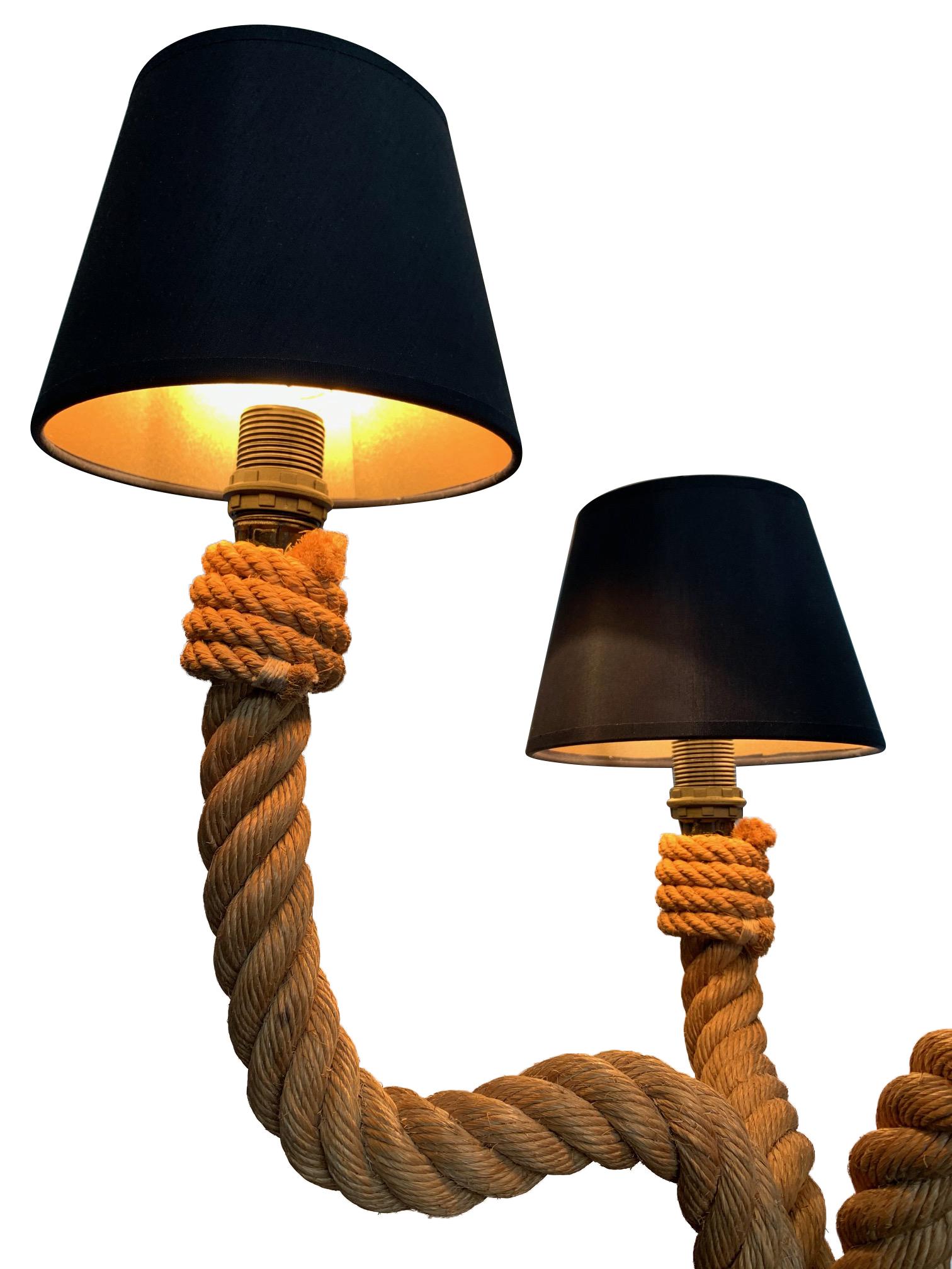 1950s French Riviera Rope Table Lamp by Adrien Audoux and Frida Minet 3
