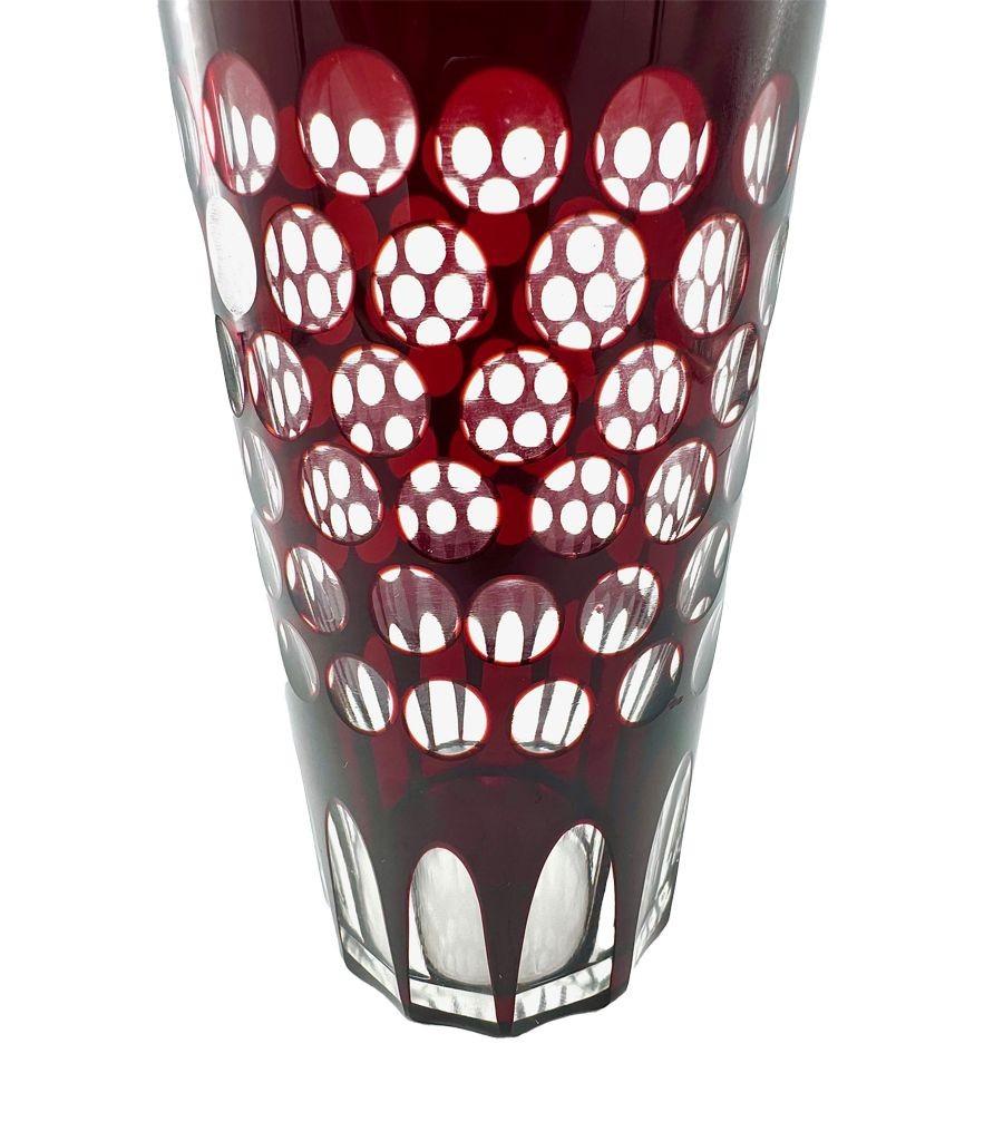 A 1950s French silver plated and ruby cut glass cocktail shaker For Sale 3