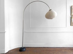 A 1950's French Stainless Steel Arc Floor Light
