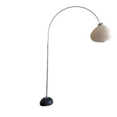 A 1950's French Stainless Steel Arc Floor Light
