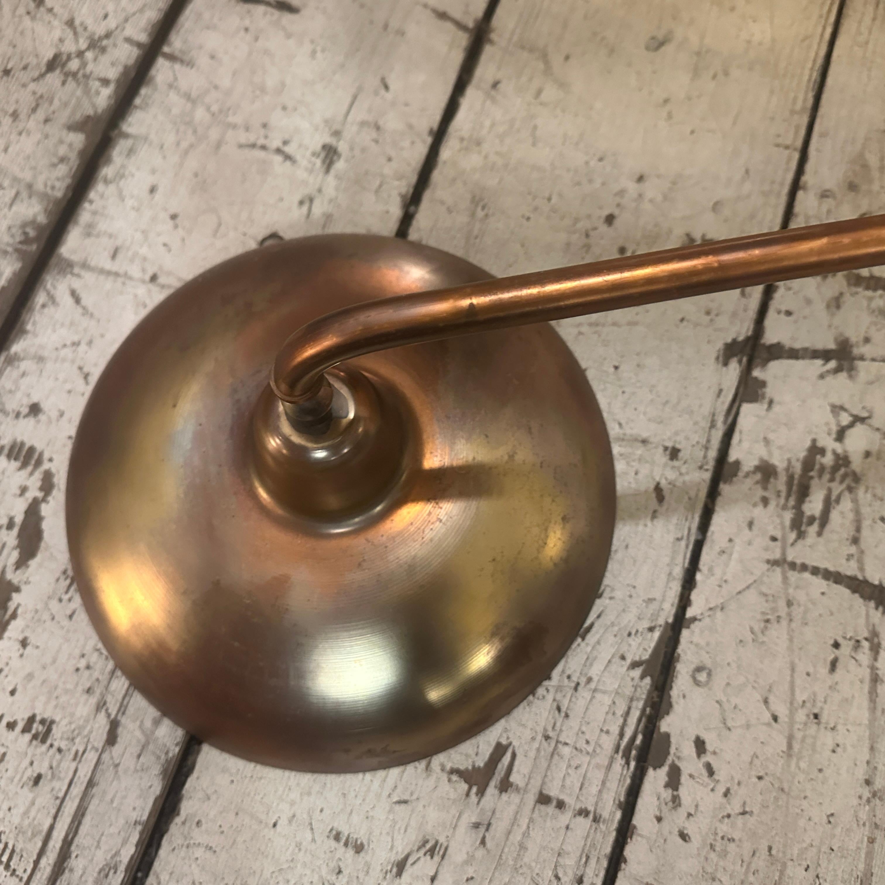 A 1950s Industrial Copper Finished Iron Italian Extendable Wall Lamp For Sale 1