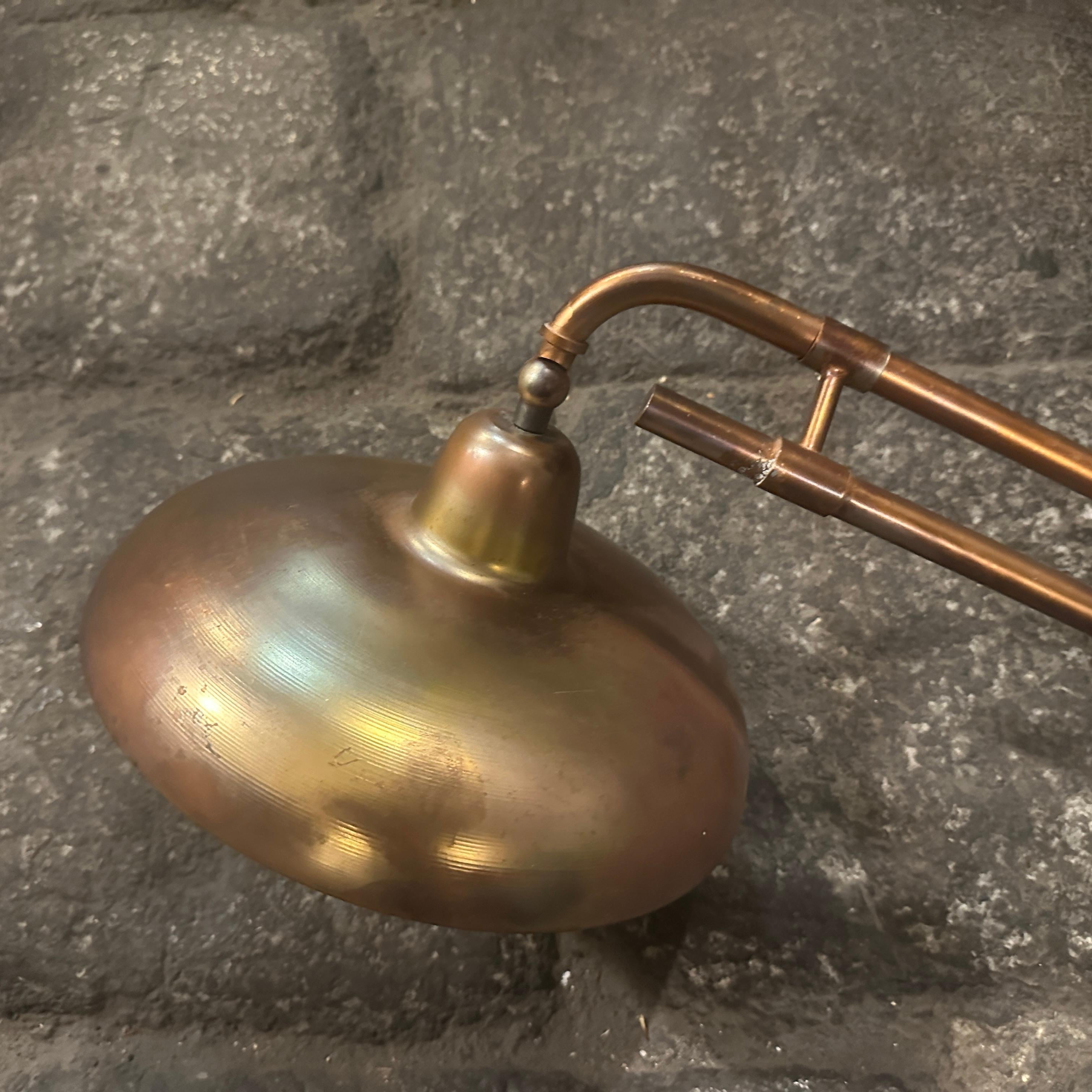 A 1950s Industrial Copper Finished Iron Italian Extendable Wall Lamp For Sale 3
