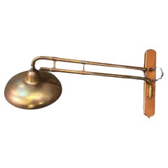 A 1950s Industrial Copper Finished Iron Italian Extendable Wall Lamp
