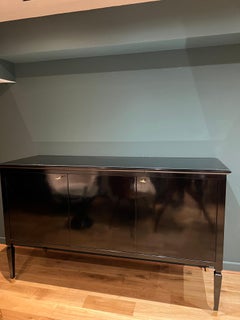 1950s Italian Black Lacquer Credenza
