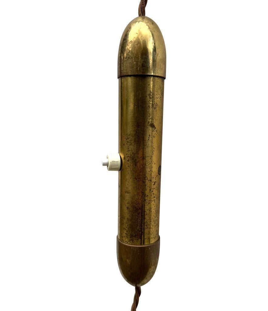 Applique télescopique italienne des années 1950 en laiton massif avec interrupteur à contrepoids. en vente 3