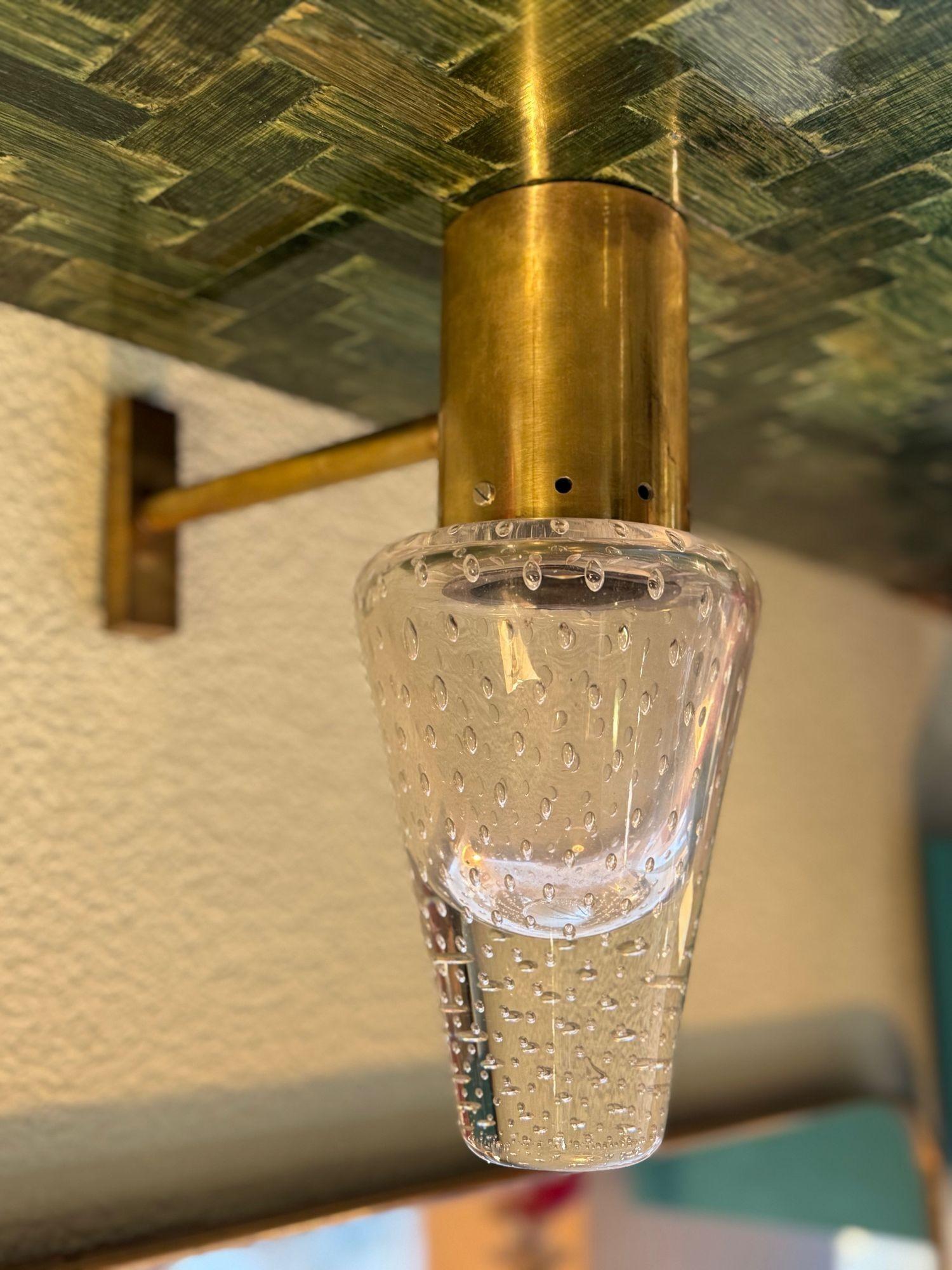 Aplique de cristal de Murano y latón de los años 50, obra de Gino Sarfatti y Archimede Seguso. en venta 9