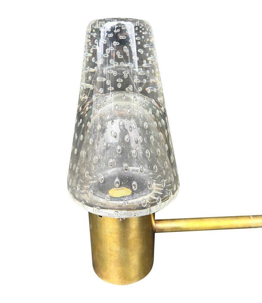 Aplique de cristal de Murano y latón de los años 50, obra de Gino Sarfatti y Archimede Seguso. en Bueno estado para la venta en London, GB