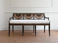 A 1950's Pierre Lottier Hepplewhite Ebonised Sofa