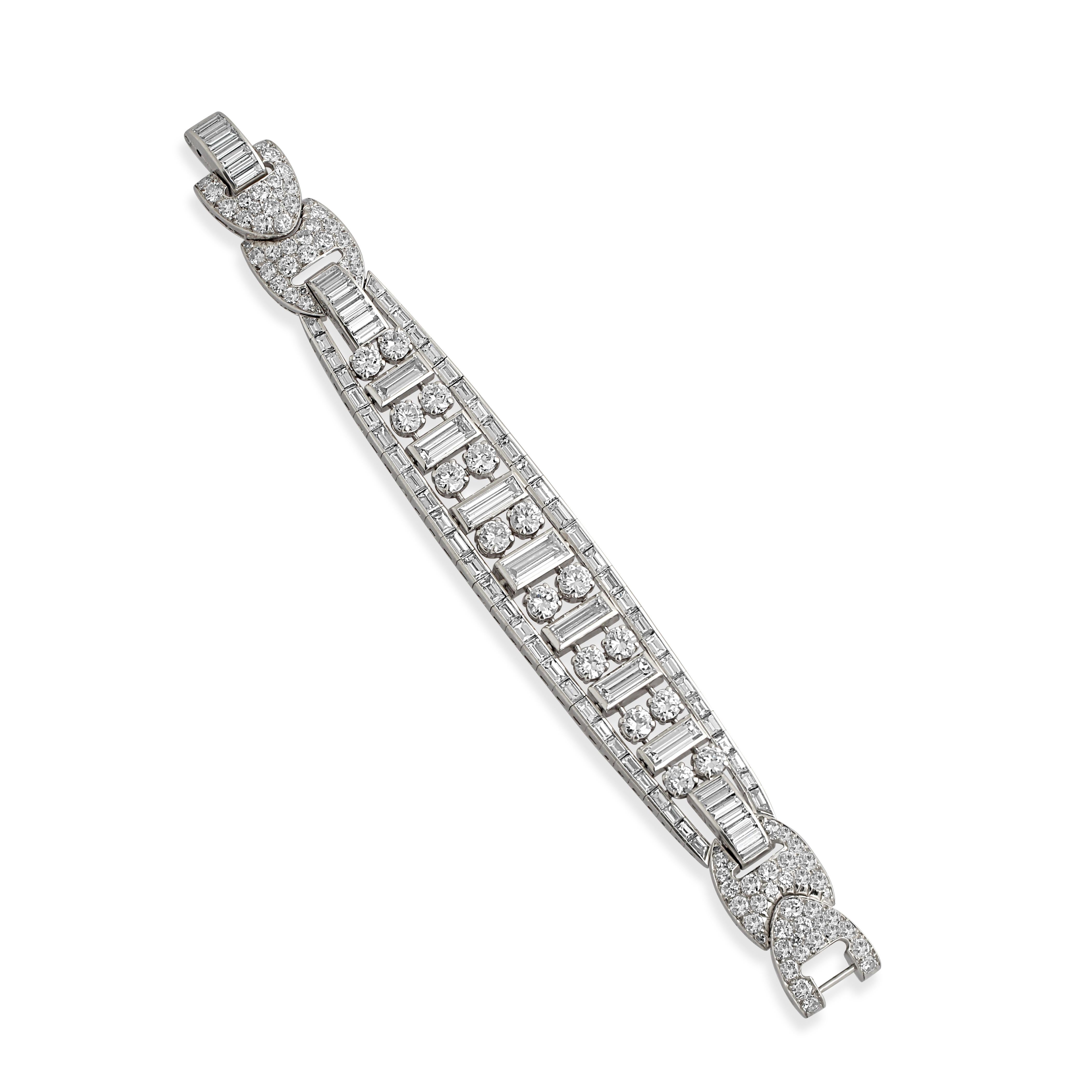 Women's A 1950s platinum and diamond bracelet