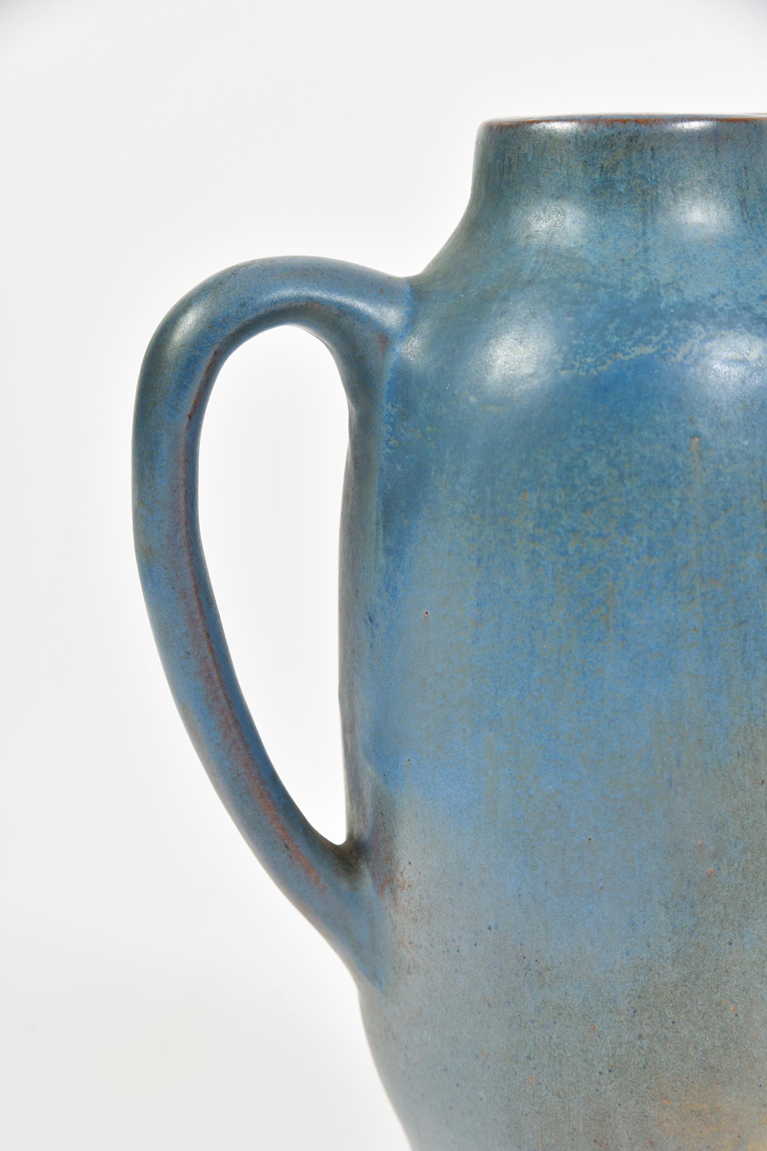 1950s Silver and Blue Ceramic Jug, Spain In Good Condition In London, GB