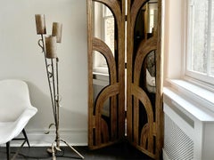 A 1950's Spanish Faux Bamboo Three Stem Gilt Metal Floor Light