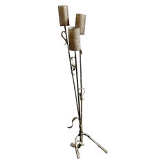 A 1950's Spanish Faux Bamboo Three Stem Gilt Metal Floor Light