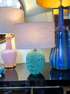 A 1950s studio pottery green "Hedgehog" lamp by Gunnar Nylund for Rörstrand.