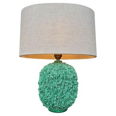 Eine grüne "Hedgehog"-Lampe aus Studio Pottery aus den 1950er Jahren von Gunnar Nylund für Rörstrand.
