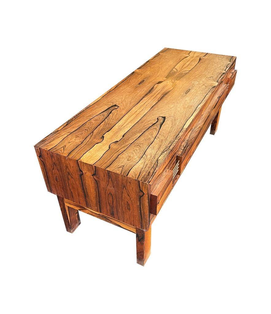 A 1950s Swedish jacaranda Brazilian rosewood low table For Sale 1