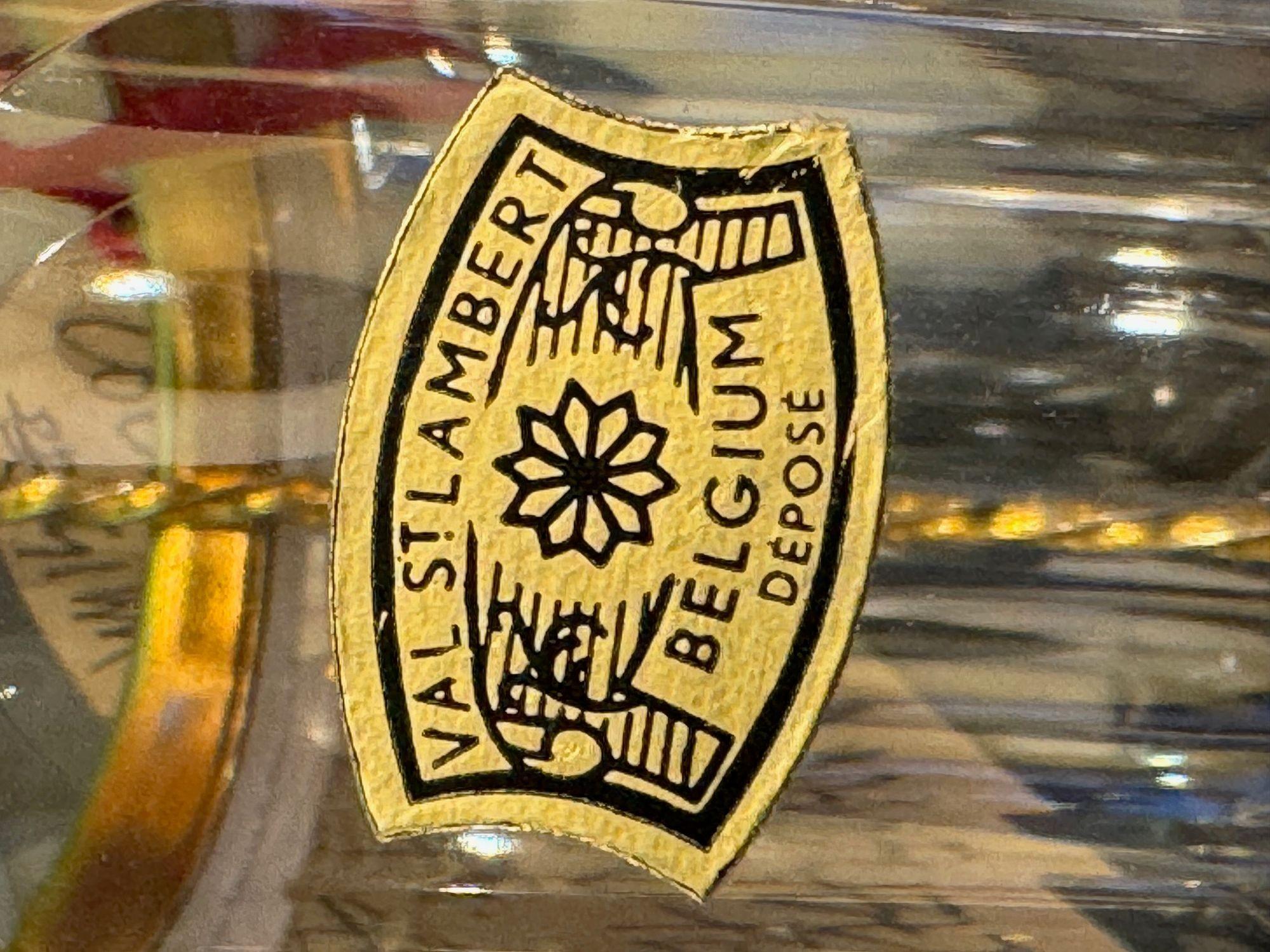 Jarra de cóctel de cristal y chapada en oro de Val Saint Lambert de los años 50 en venta 11