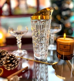 A 1950s Val Saint Lambert crystal and gold plated cocktail jug