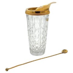 A 1950s Val Saint Lambert crystal and gold plated cocktail jug