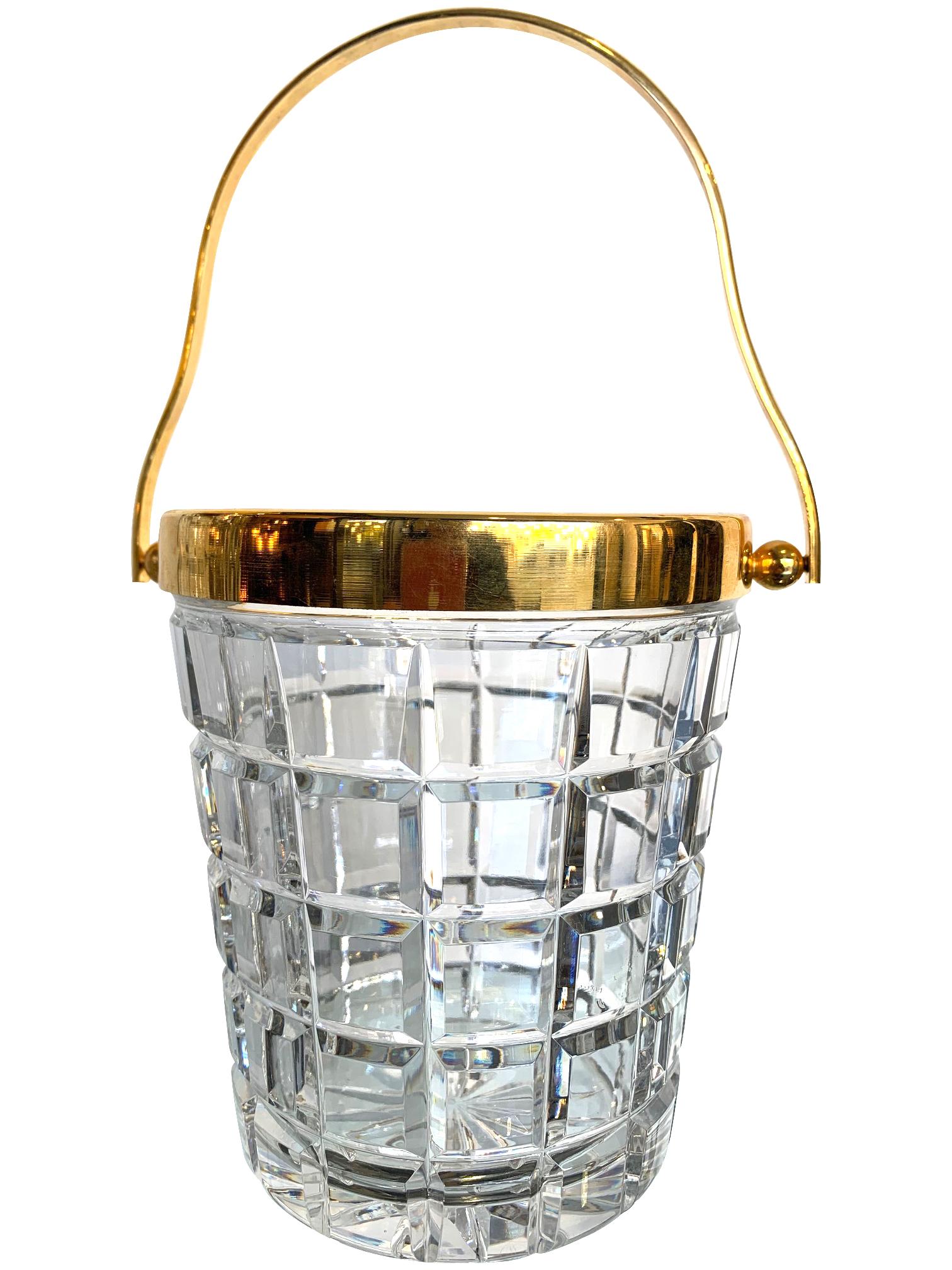 gold ice bucket and cocktail shaker