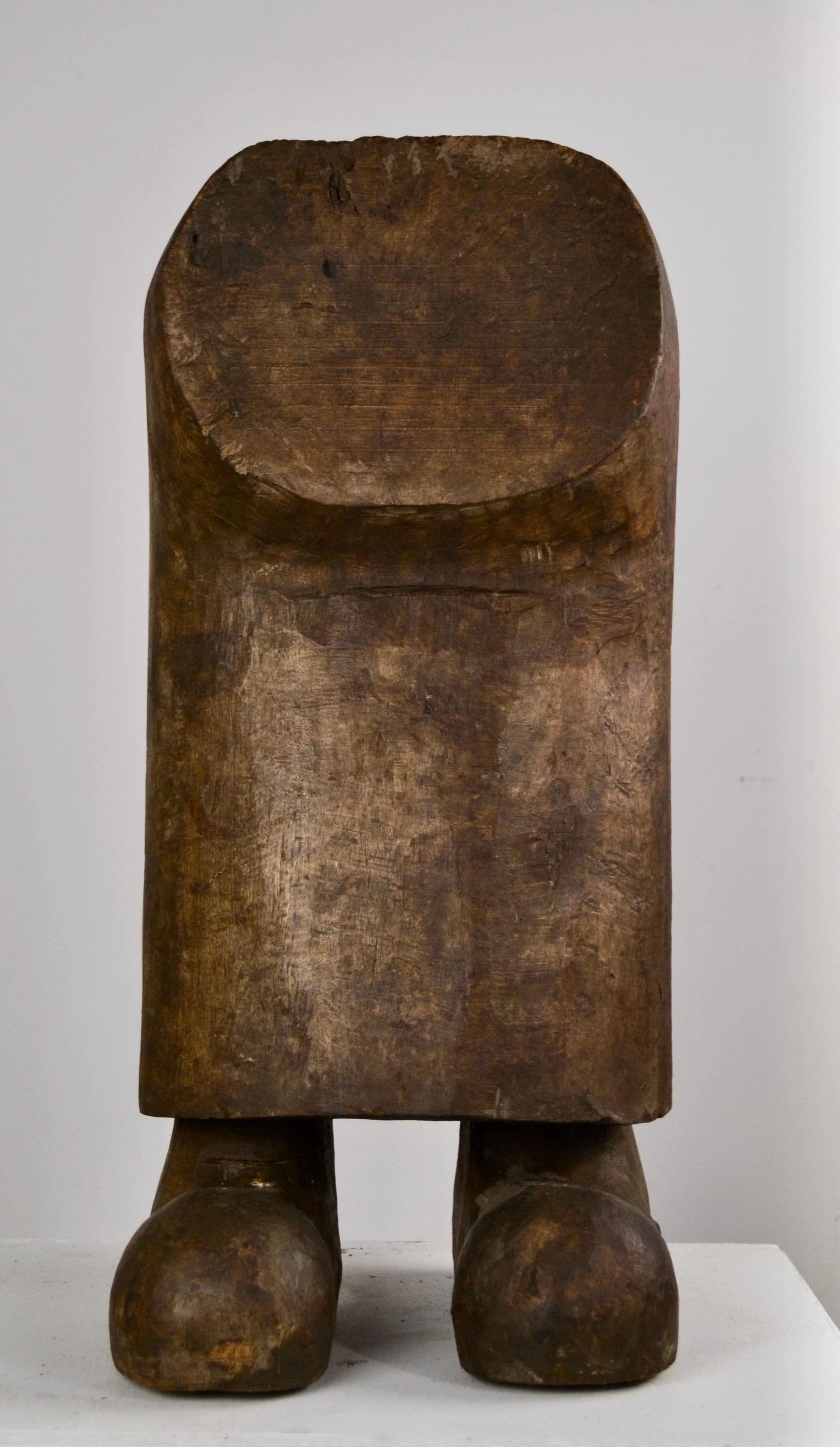 Folk Art A 1950s Wooden abstract Sculpture - Naïve Style, Monoxylous.