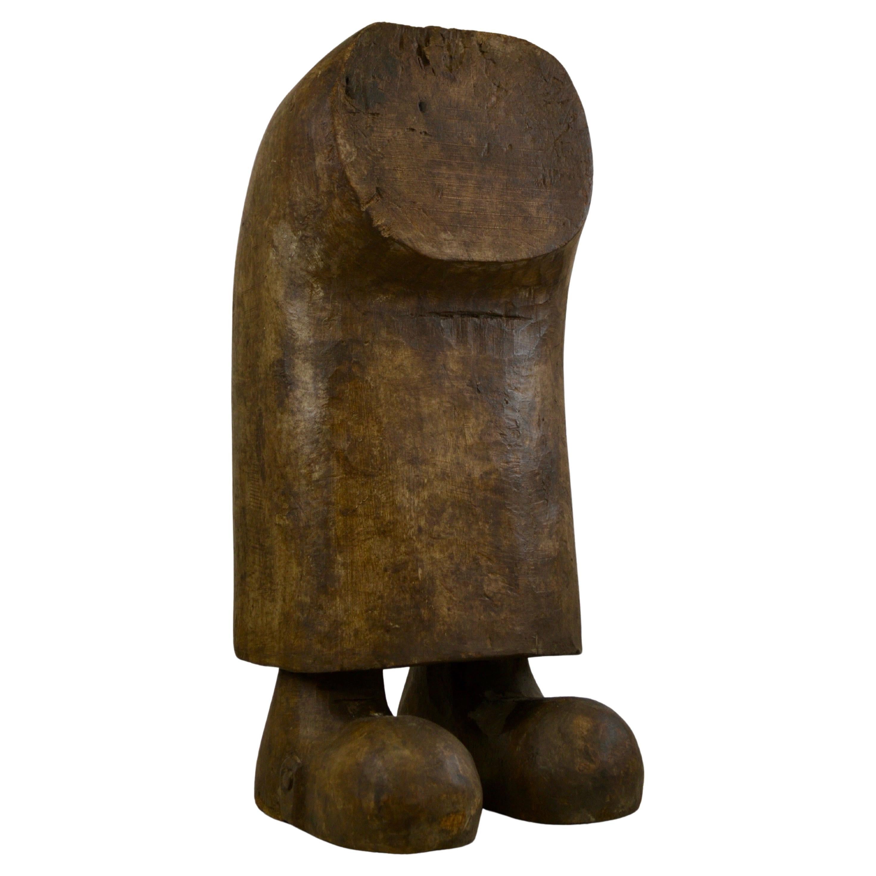 A 1950s Wooden abstract Sculpture - Naïve Style, Monoxylous.
