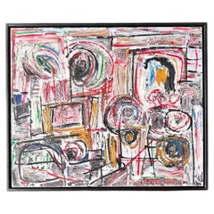 A 1960's Abstract Oil on Canvas by Patrick Bouchon