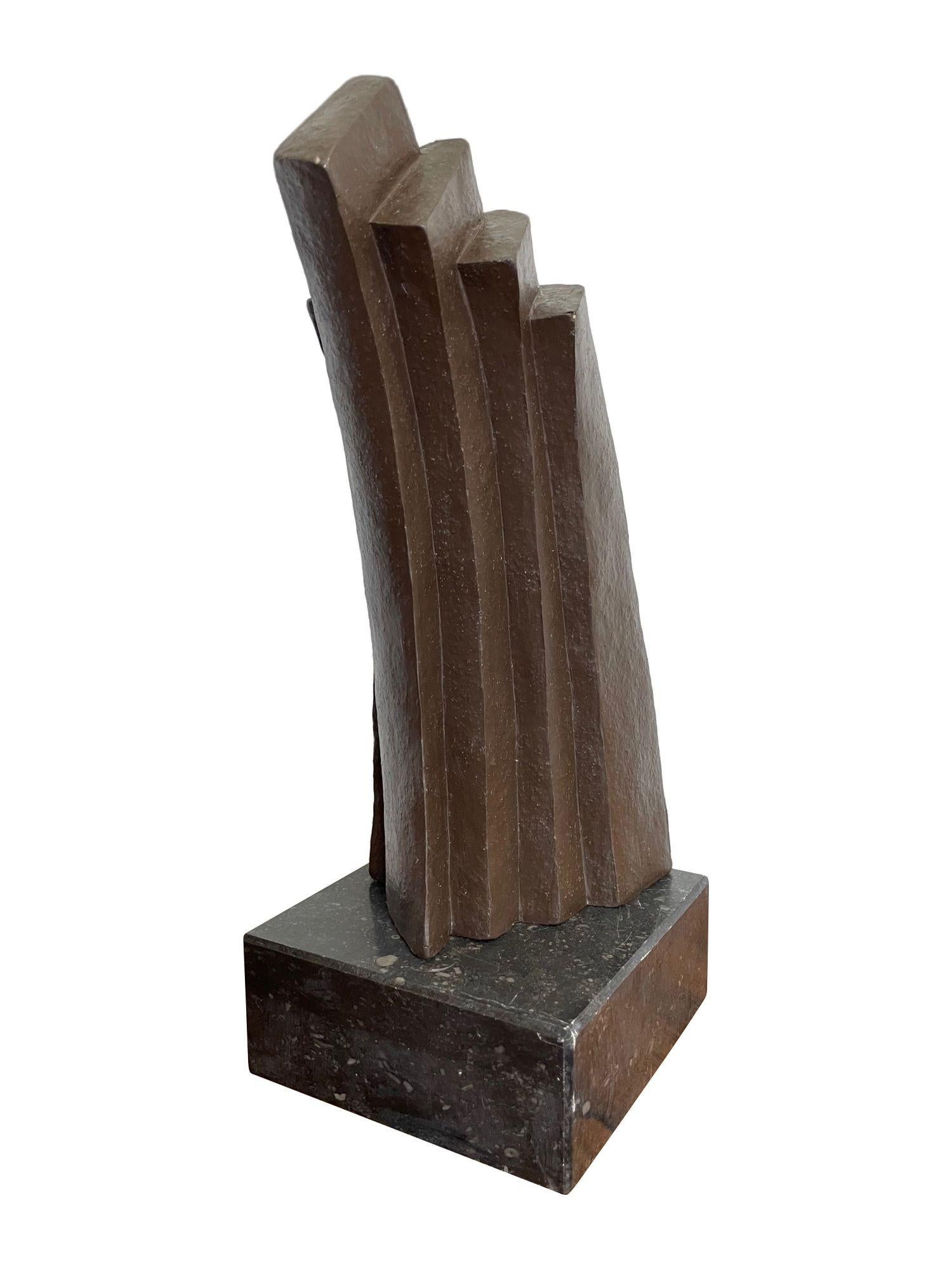 Mid-20th Century A 1960s Belgian ceramic abstract sculpture with bronze textured finish. For Sale
