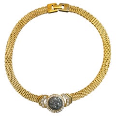 A 1960s Bulgari Style Golden Mesh Choker Necklace